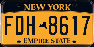 NY license plate FDH8617
