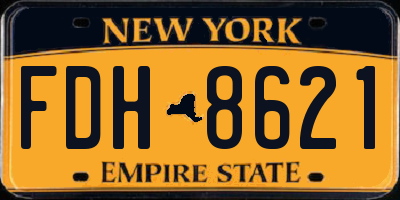 NY license plate FDH8621