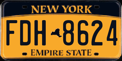 NY license plate FDH8624