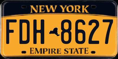 NY license plate FDH8627
