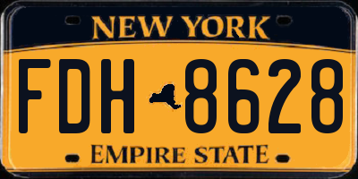NY license plate FDH8628