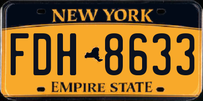 NY license plate FDH8633