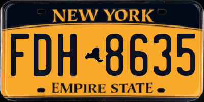 NY license plate FDH8635