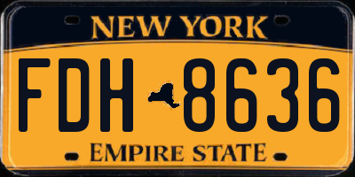 NY license plate FDH8636