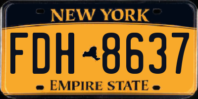 NY license plate FDH8637