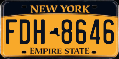 NY license plate FDH8646