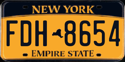 NY license plate FDH8654