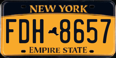 NY license plate FDH8657