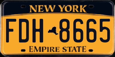 NY license plate FDH8665