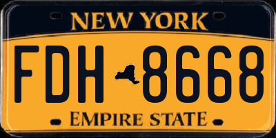 NY license plate FDH8668