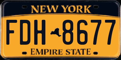 NY license plate FDH8677