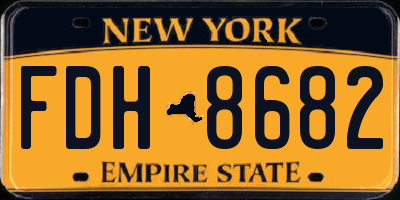NY license plate FDH8682