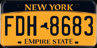 NY license plate FDH8683