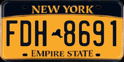 NY license plate FDH8691