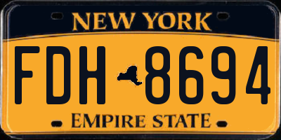 NY license plate FDH8694