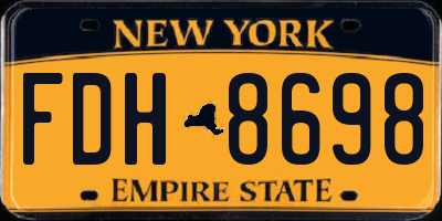 NY license plate FDH8698