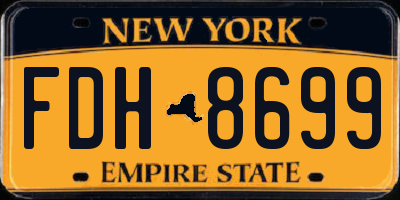 NY license plate FDH8699