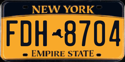 NY license plate FDH8704