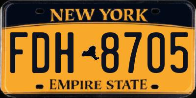 NY license plate FDH8705