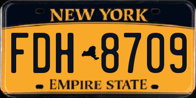 NY license plate FDH8709