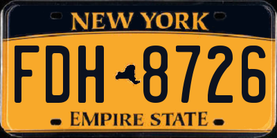 NY license plate FDH8726