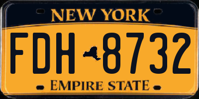 NY license plate FDH8732
