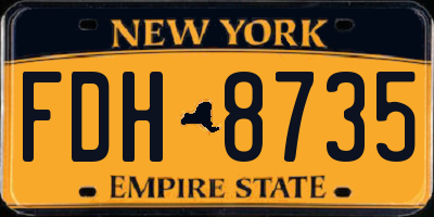 NY license plate FDH8735