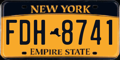 NY license plate FDH8741