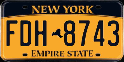 NY license plate FDH8743