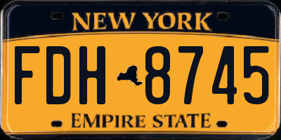 NY license plate FDH8745