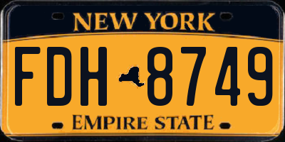 NY license plate FDH8749