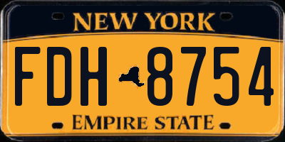 NY license plate FDH8754