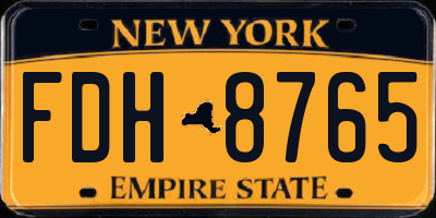 NY license plate FDH8765