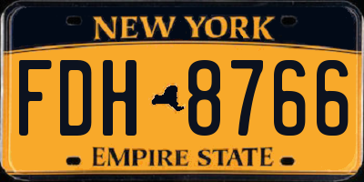 NY license plate FDH8766