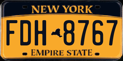 NY license plate FDH8767