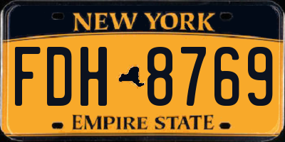NY license plate FDH8769