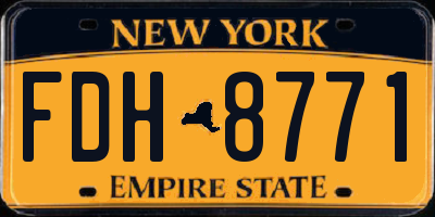 NY license plate FDH8771