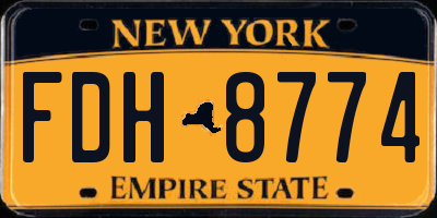 NY license plate FDH8774