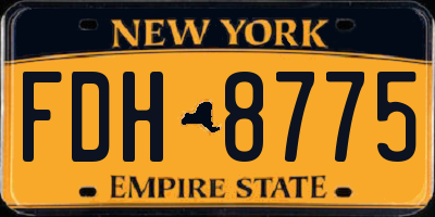 NY license plate FDH8775