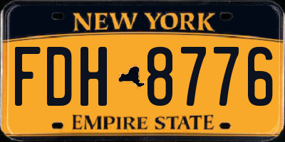 NY license plate FDH8776