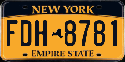 NY license plate FDH8781