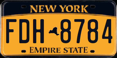 NY license plate FDH8784