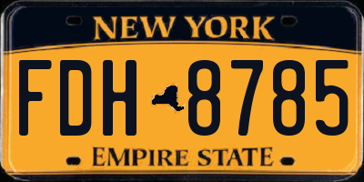 NY license plate FDH8785