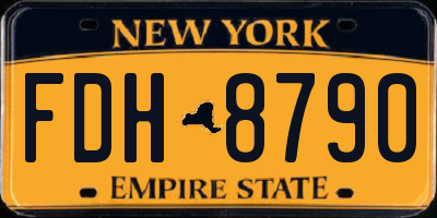 NY license plate FDH8790