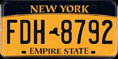 NY license plate FDH8792