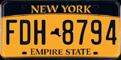 NY license plate FDH8794