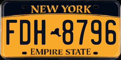 NY license plate FDH8796