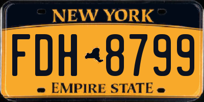 NY license plate FDH8799