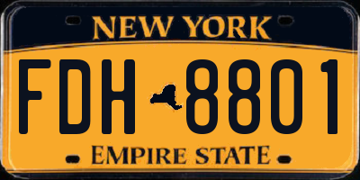 NY license plate FDH8801