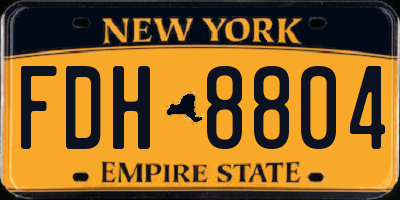 NY license plate FDH8804